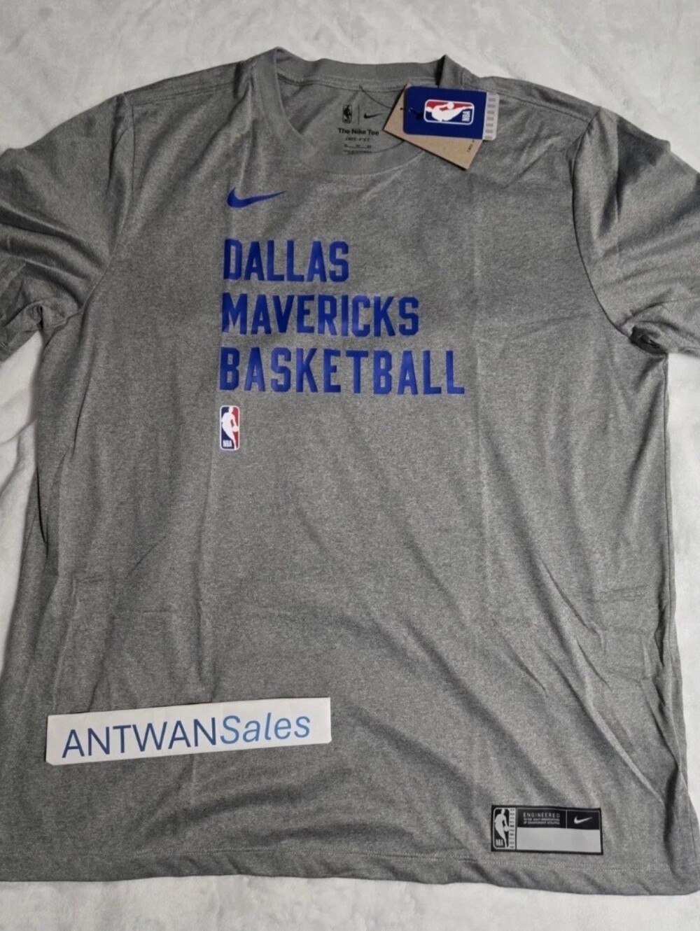 Nike Dallas Mavericks Team Issue NBA Pregame Warmup Shirt Gray Mens Size XL